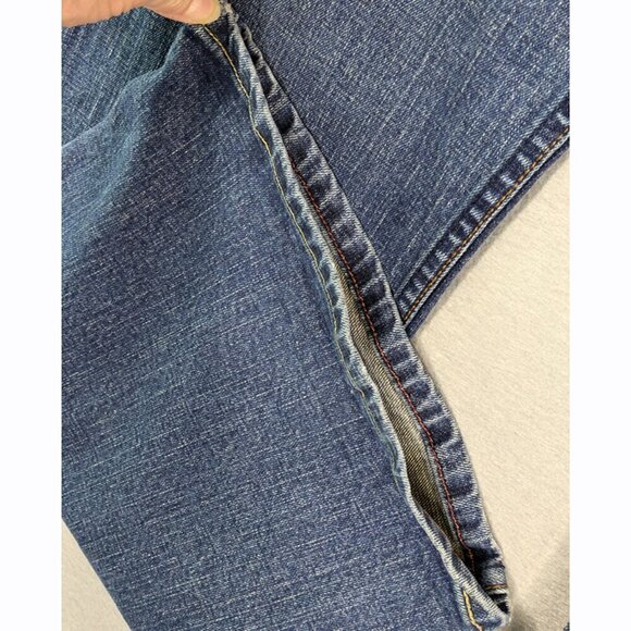 Levi Strauss Denim Jeans Juniors 17 Button Fly Stretch Low Rise Flare Med Wash - Picture 8 of 15